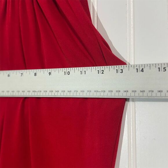 Cache Red Halter Top XS Rhinestone Neckline Glam Y2K Clubwear Party Blouse VTG - Picture 4 of 8